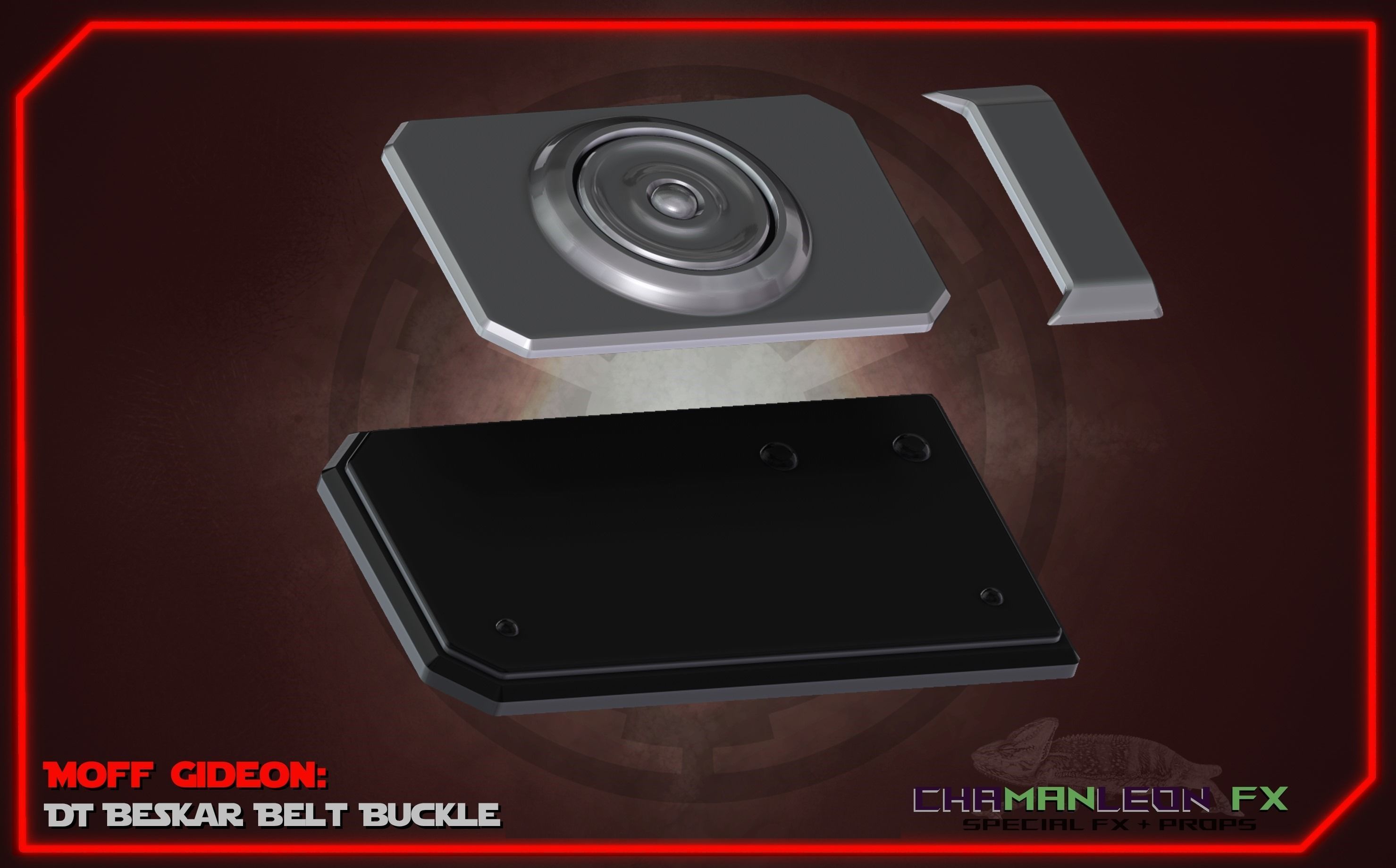 Moff Gideon Beskar Belt Buckle Mandalorian Cosplay 3d Print 3D print model_1