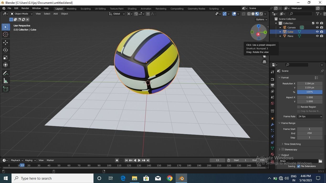 Volleyball 3d model Low-poly 3D model_4