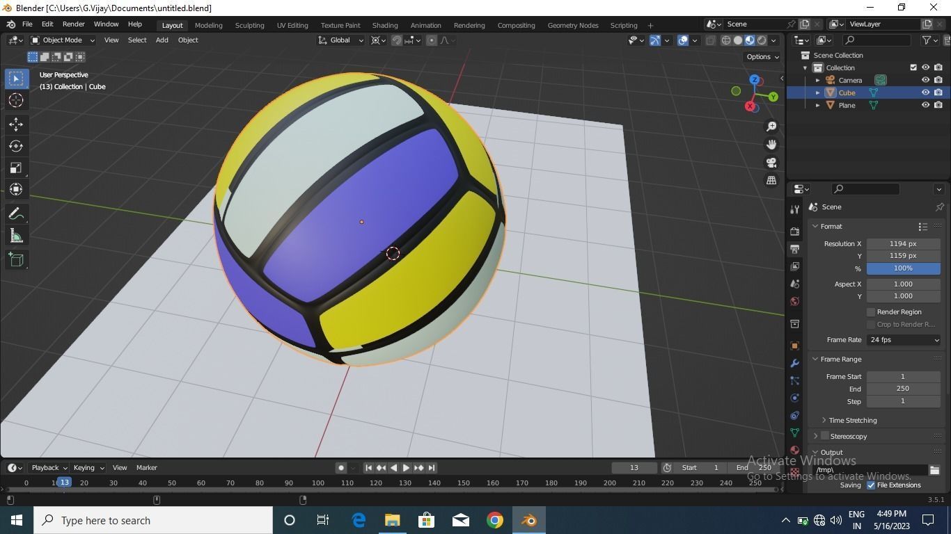 Volleyball 3d model Low-poly 3D model_1