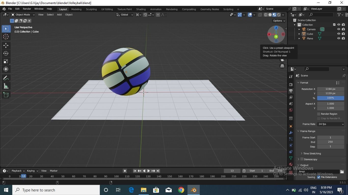 Volleyball 3d model Low-poly 3D model_5