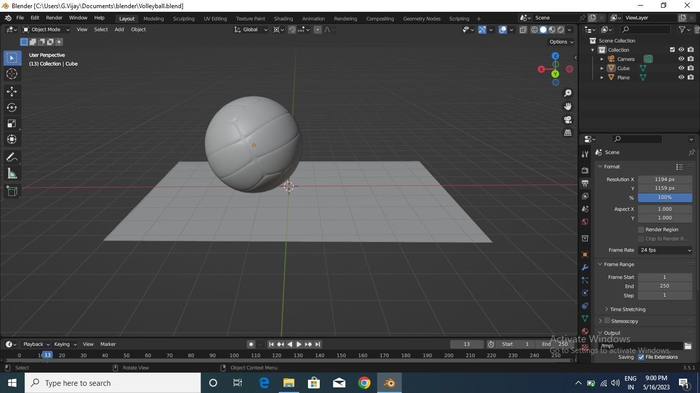 Volleyball 3d model Low-poly 3D model_2