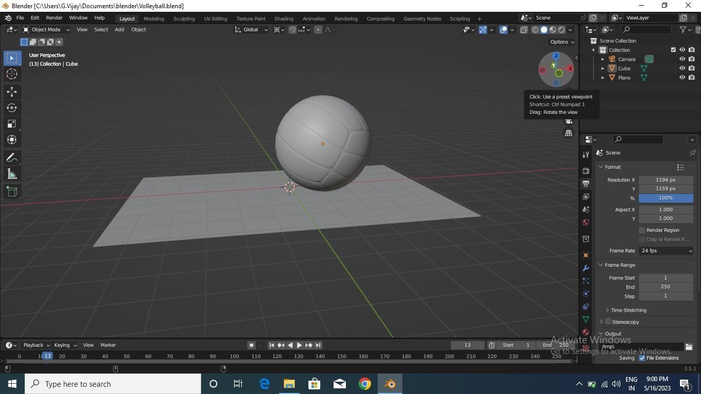 Volleyball 3d model Low-poly 3D model_6