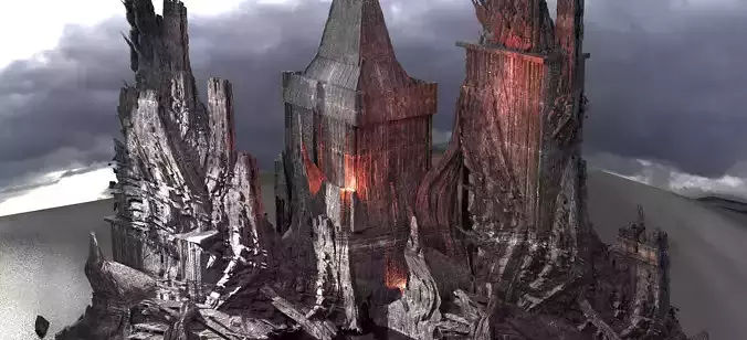 Ancient Stone Wraith Towers 5 3D model