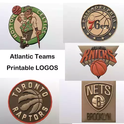 USA Atlantic Basketball Teams  Printable LOGOS 3D print model