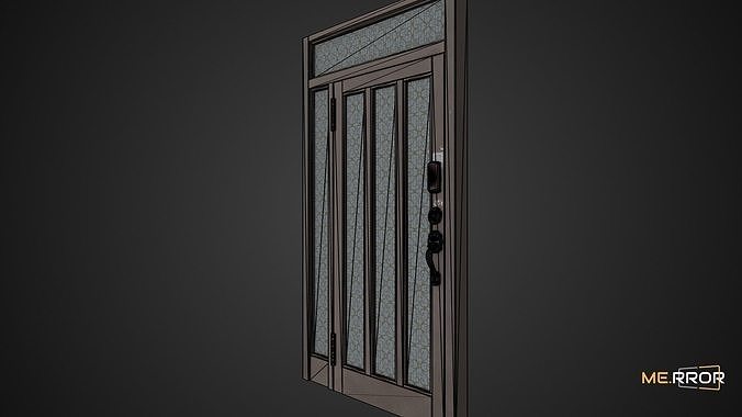 Game Ready Old Metal Door 4 Low-poly 3D model 4
