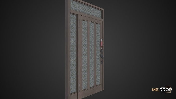 Game Ready Old Metal Door 4 Low-poly 3D model 7