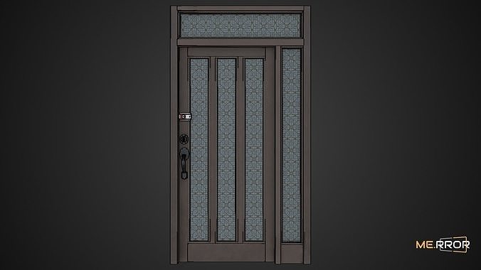 Game Ready Old Metal Door 4 Low-poly 3D model 2