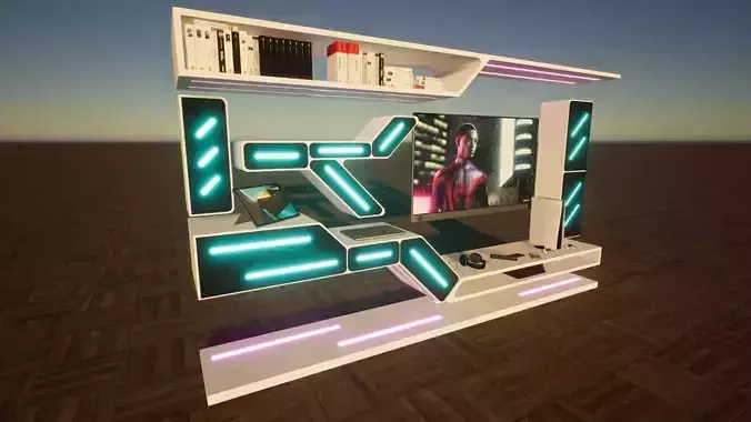 Estante de TV moderno estilo futurista