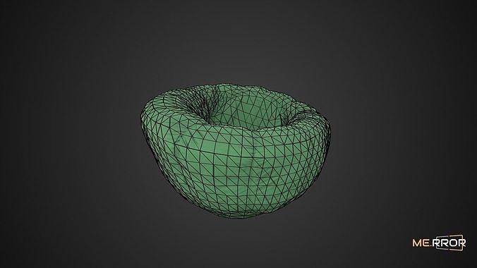 Game Ready Green Bean Bag Low-poly 3D model 7