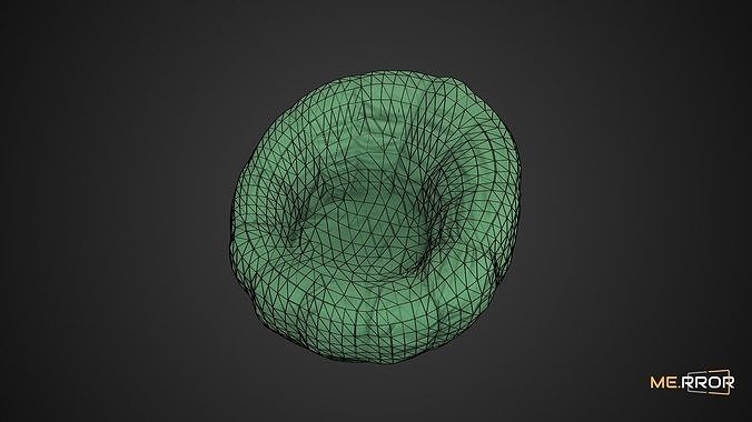 Game Ready Green Bean Bag Low-poly 3D model 4