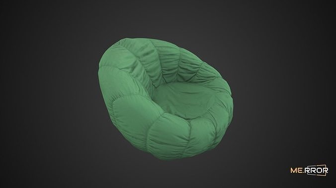 Game Ready Green Bean Bag Low-poly 3D model 3