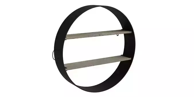 Round Black Metal Shelf
