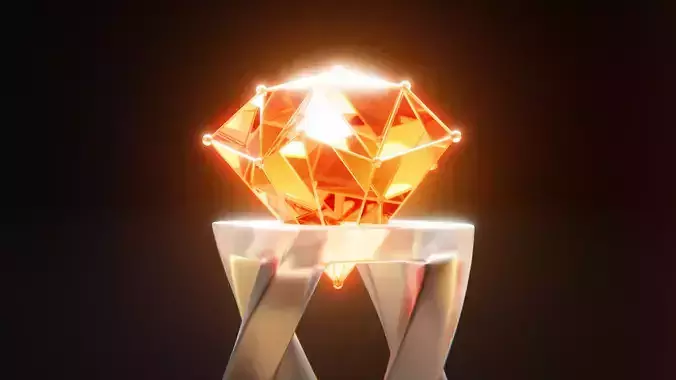 Glowing Prism Diamond - Luminous Crystal Display Prop