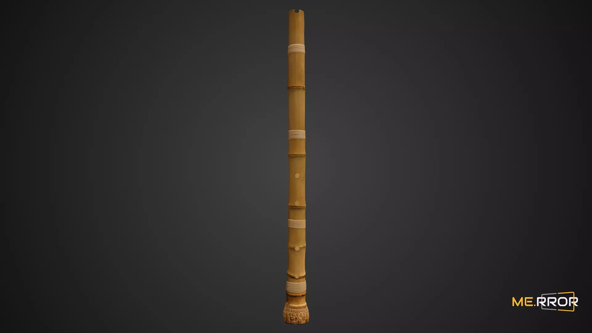 Game Ready Korean Traditional Instrument Danso Low-poly 3D model_0