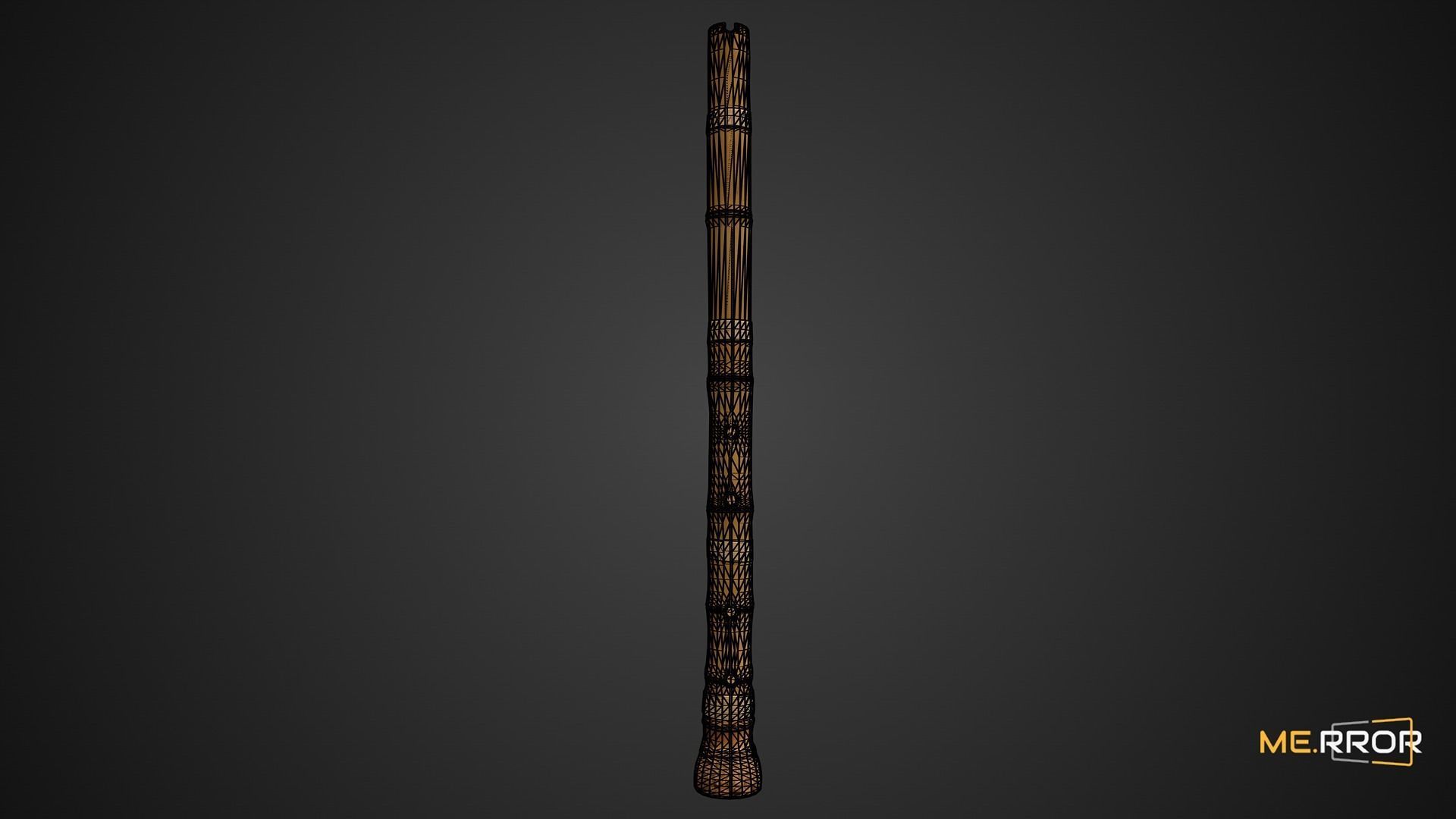 Game Ready Korean Traditional Instrument Danso Low-poly 3D model_1