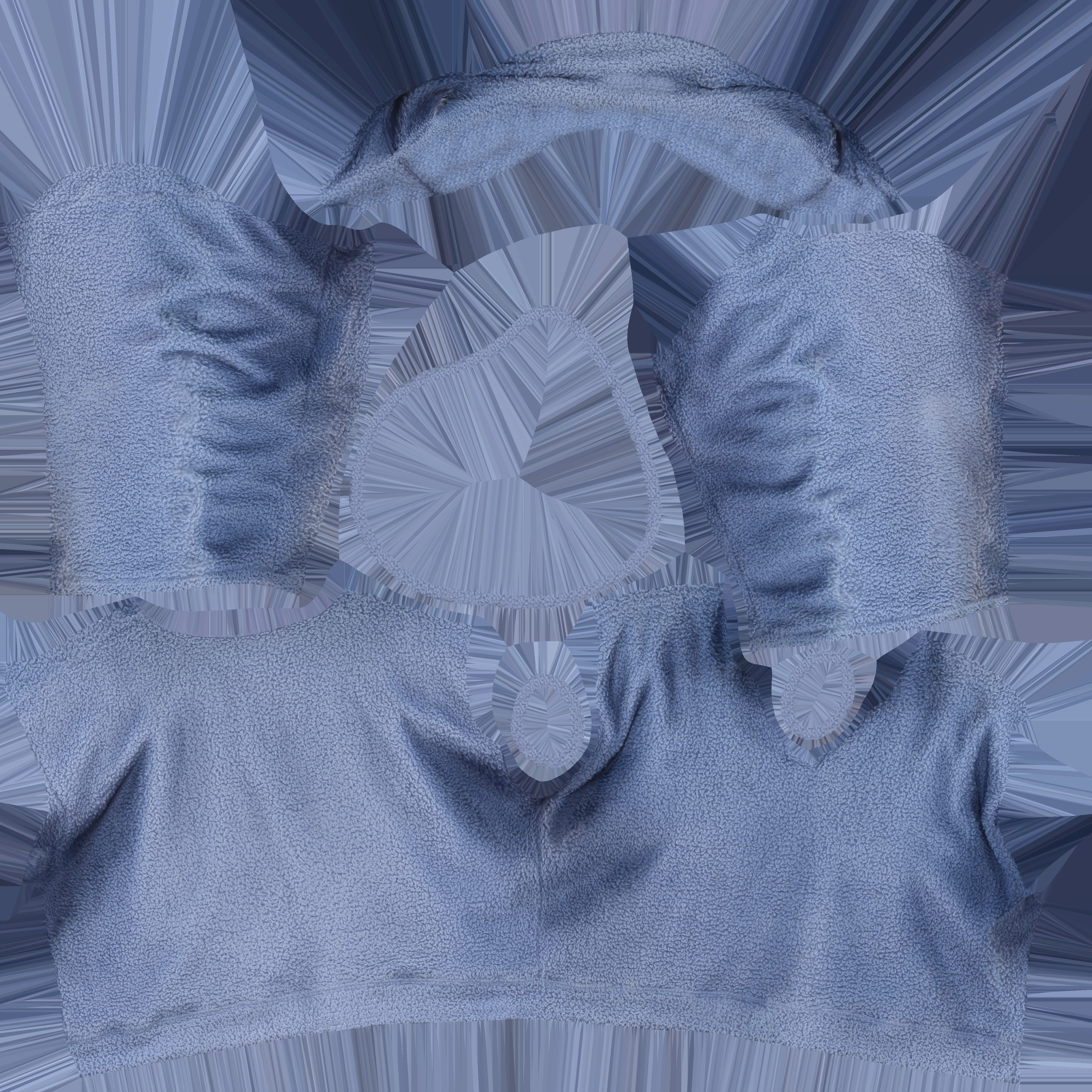 Game Ready Blue Fleece Jacket Low-poly 3D model_18