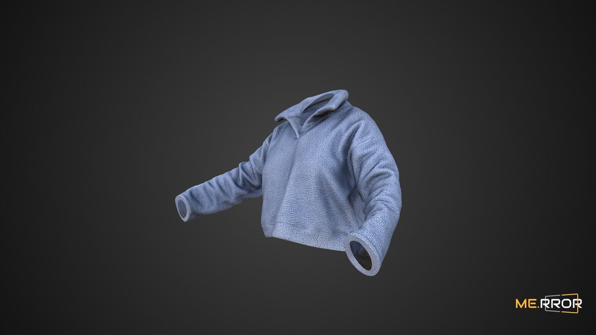 Game Ready Blue Fleece Jacket Low-poly 3D model_6