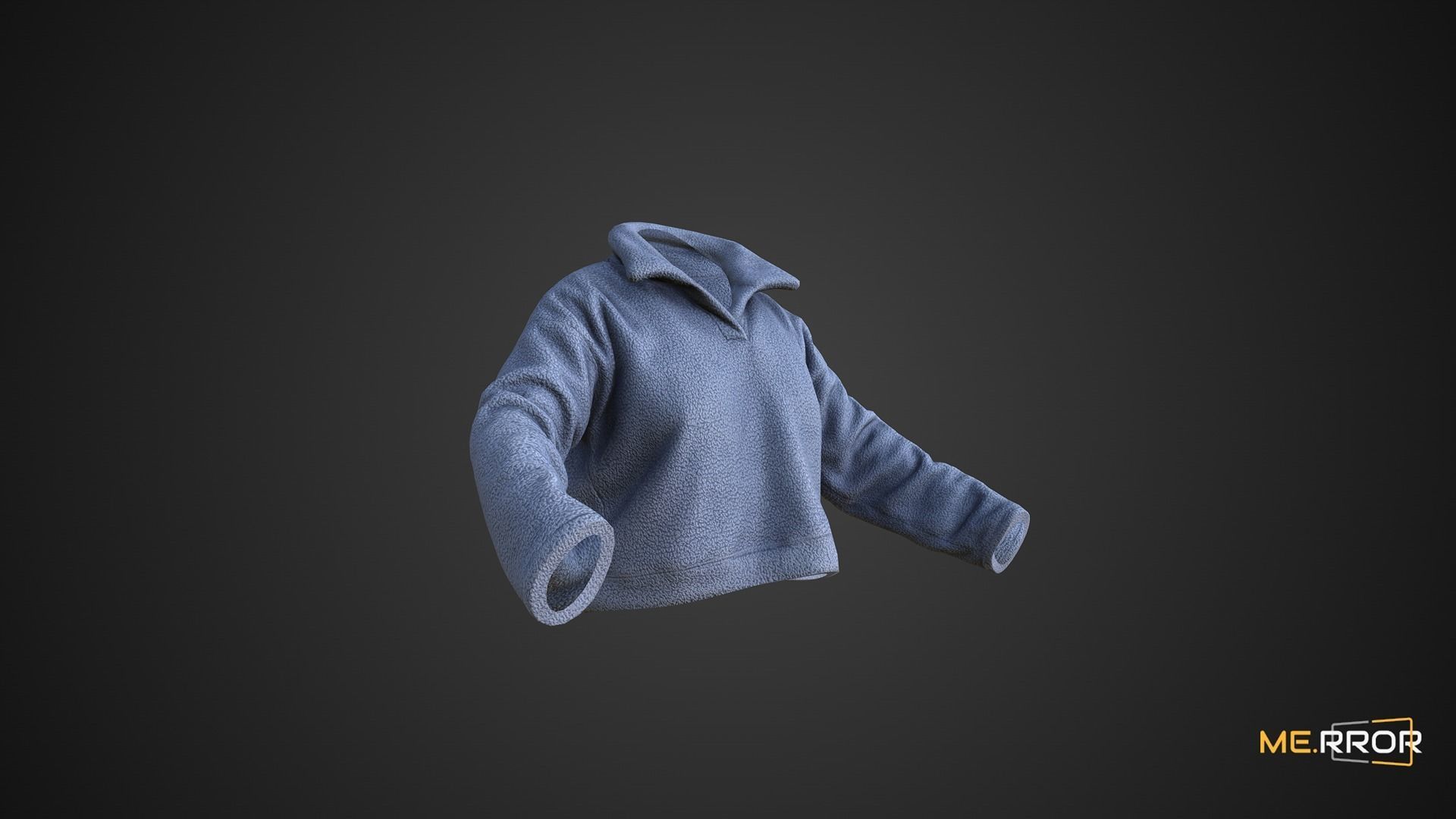 Game Ready Blue Fleece Jacket Low-poly 3D model_5