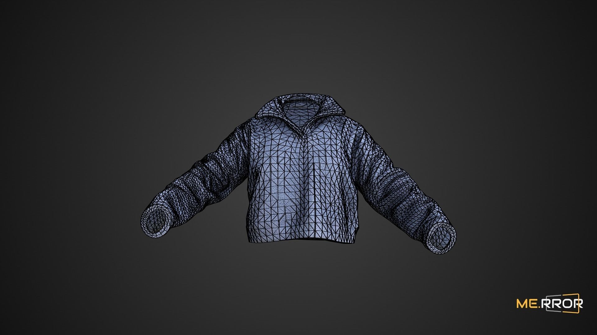 Game Ready Blue Fleece Jacket Low-poly 3D model_1
