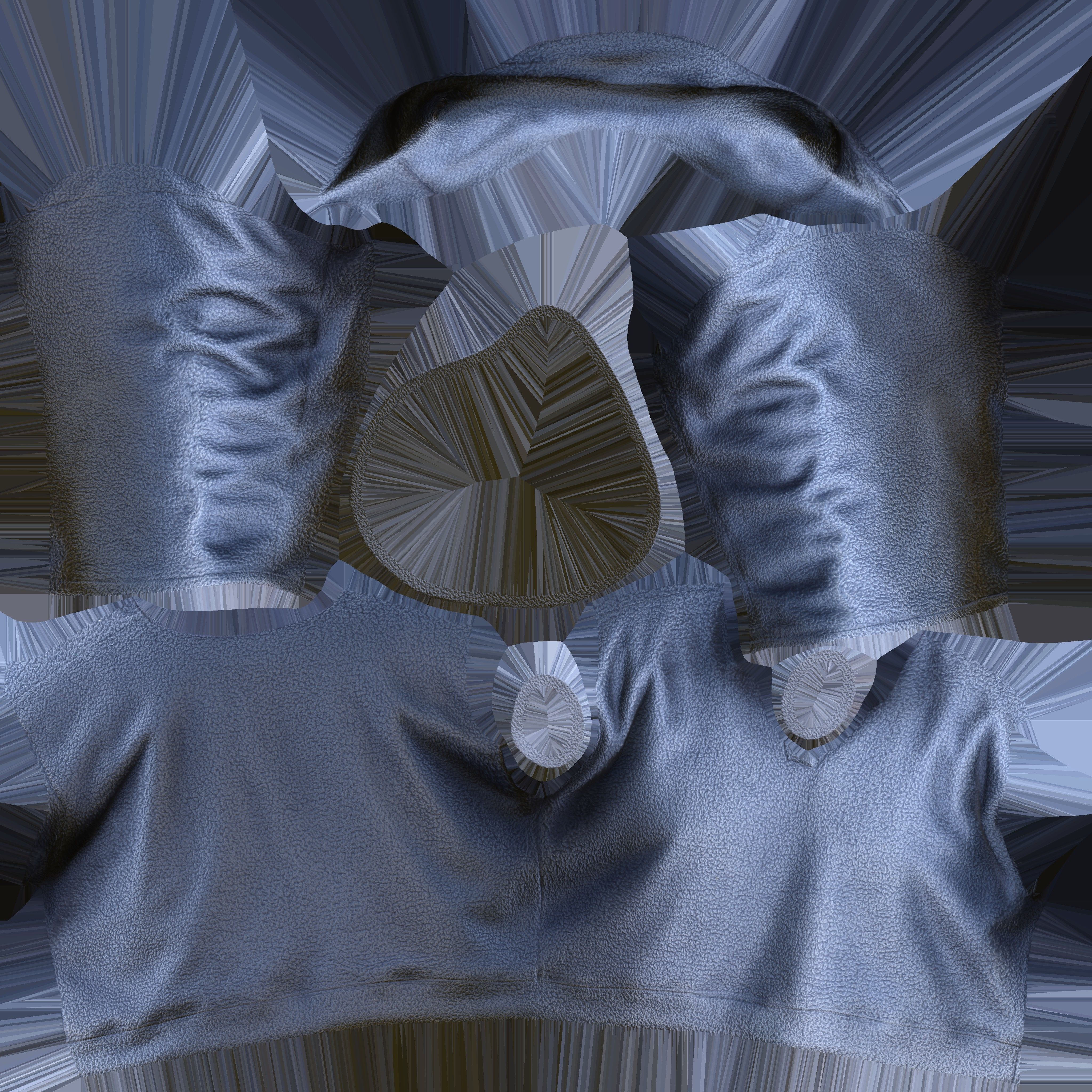 Game Ready Blue Fleece Jacket Low-poly 3D model_16