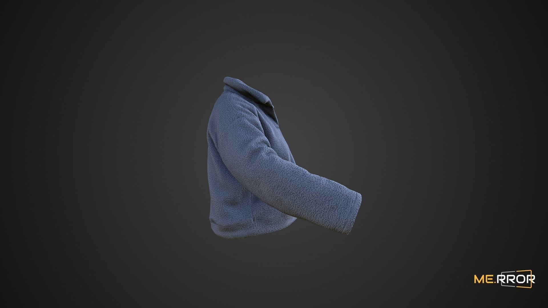 Game Ready Blue Fleece Jacket Low-poly 3D model_4
