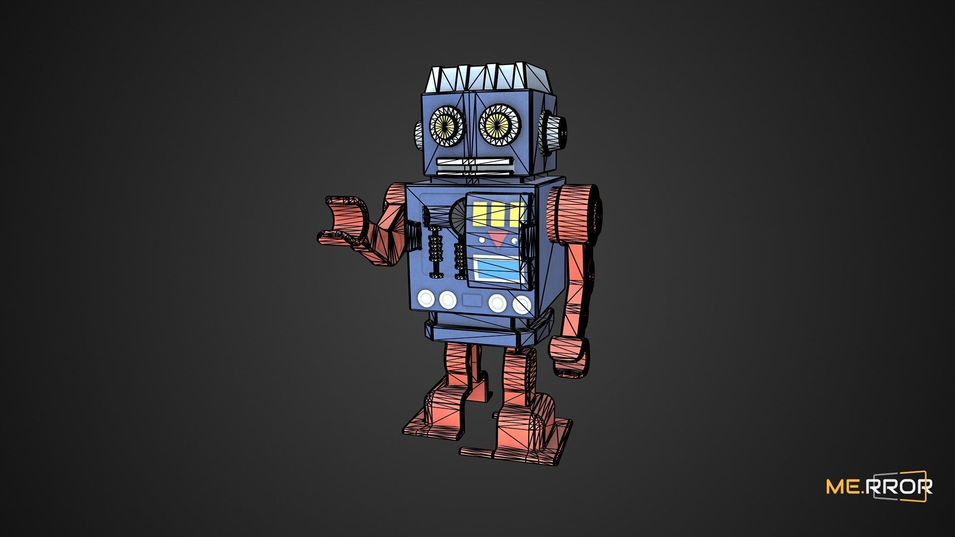 Game Ready Toy Robot Low-poly 3D model_1