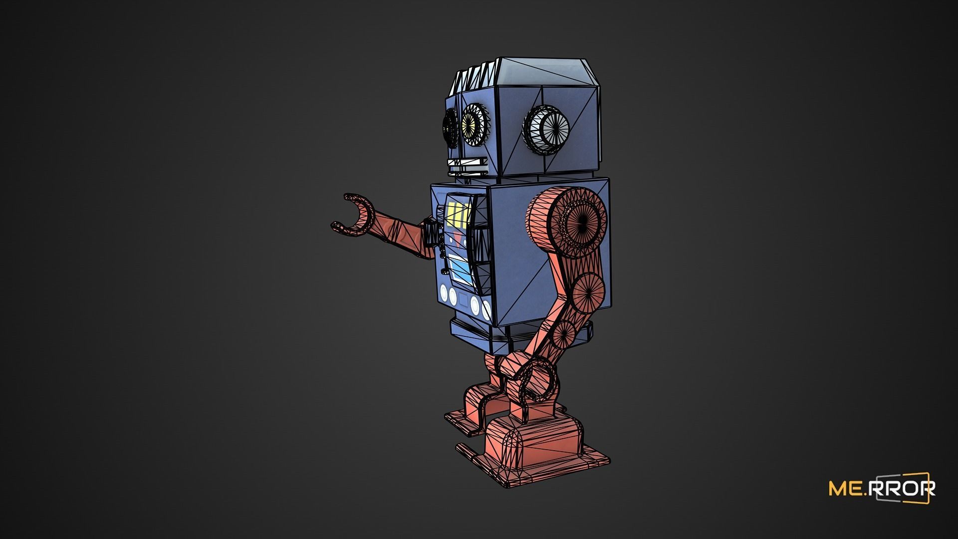 Game Ready Toy Robot Low-poly 3D model_7