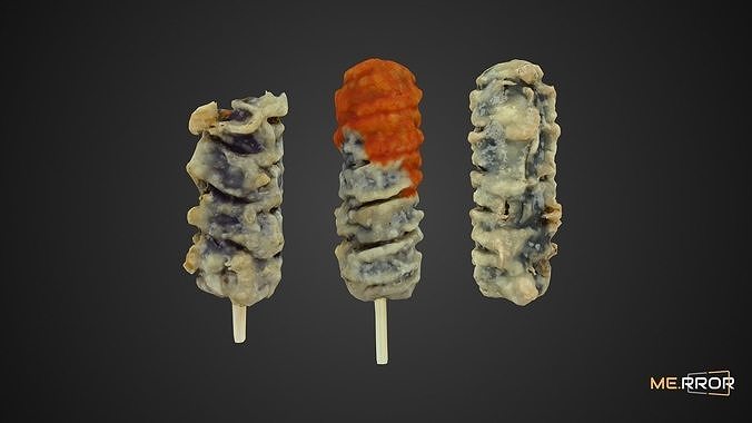 Game Ready Fried Seaweed Roll Set Low-poly 3D model 3