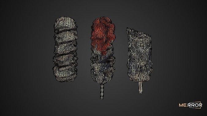 Game Ready Fried Seaweed Roll Set Low-poly 3D model 2