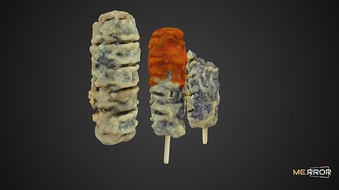 Game Ready Fried Seaweed Roll Set Low-poly 3D model 6