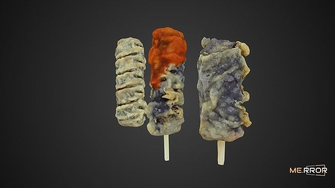 Game Ready Fried Seaweed Roll Set Low-poly 3D model 7