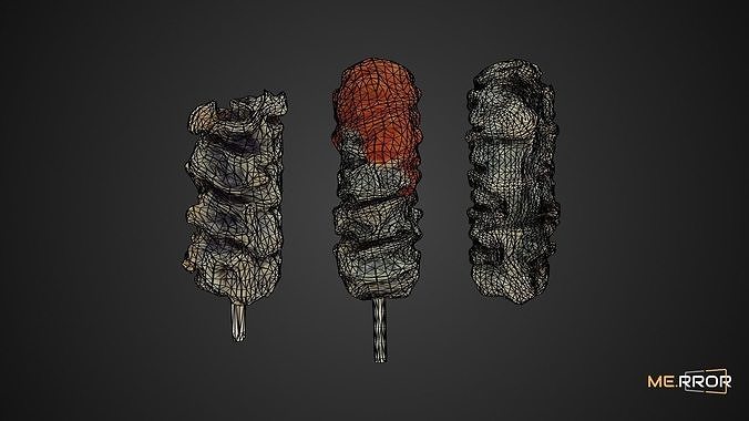 Game Ready Fried Seaweed Roll Set Low-poly 3D model 4