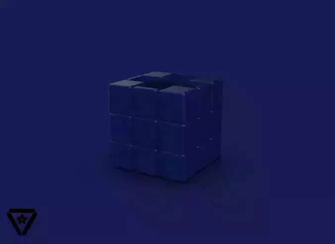 16 27 Cubes Geometric Planter Pot V1 Sakura 3D print model