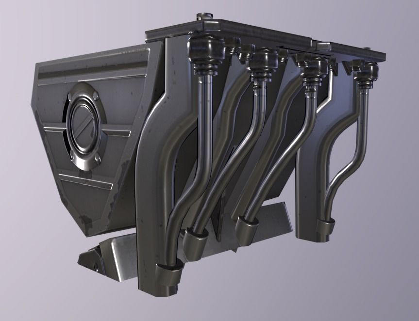 Corner Low-poly 3D model_3