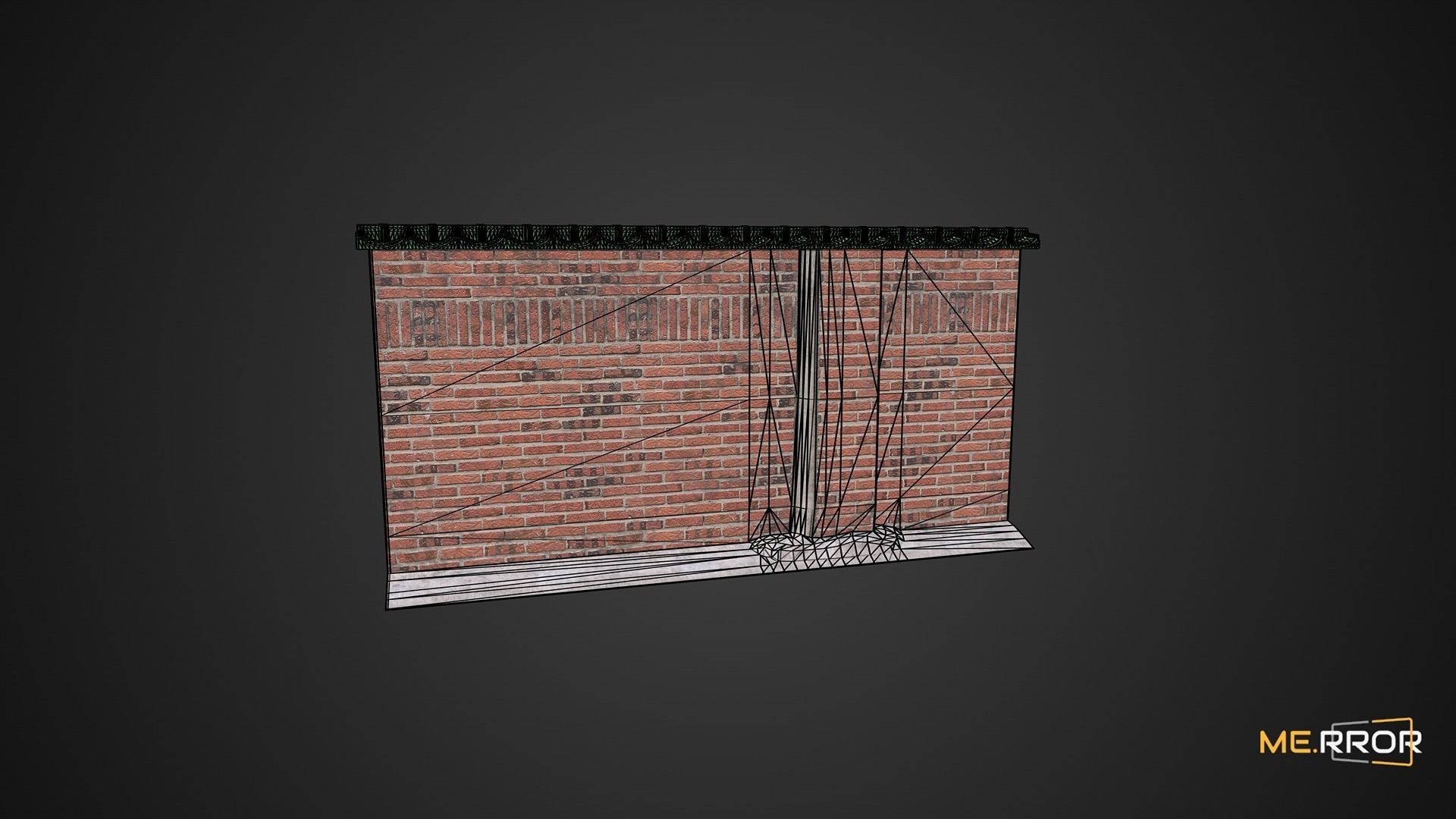 Game Ready Brick Wall 2 Low-poly 3D model_5