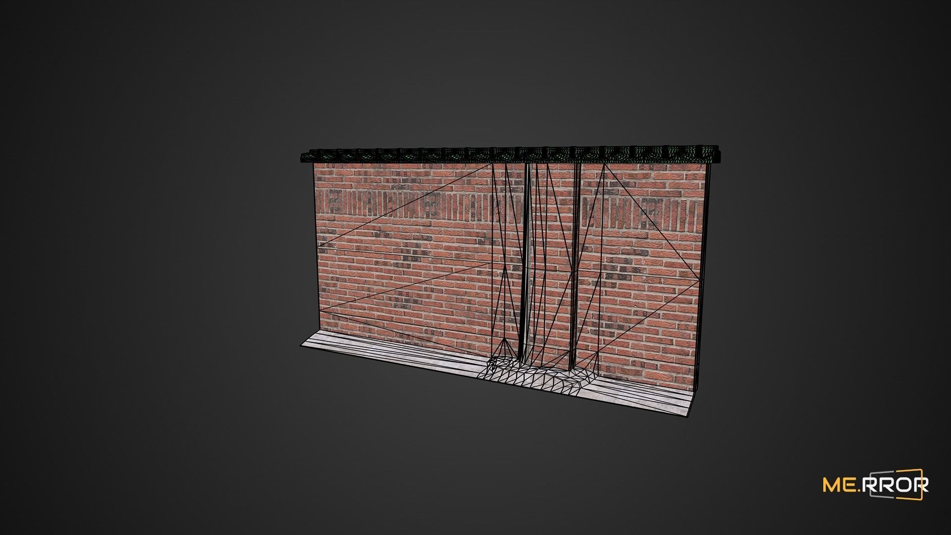 Game Ready Brick Wall 2 Low-poly 3D model_1