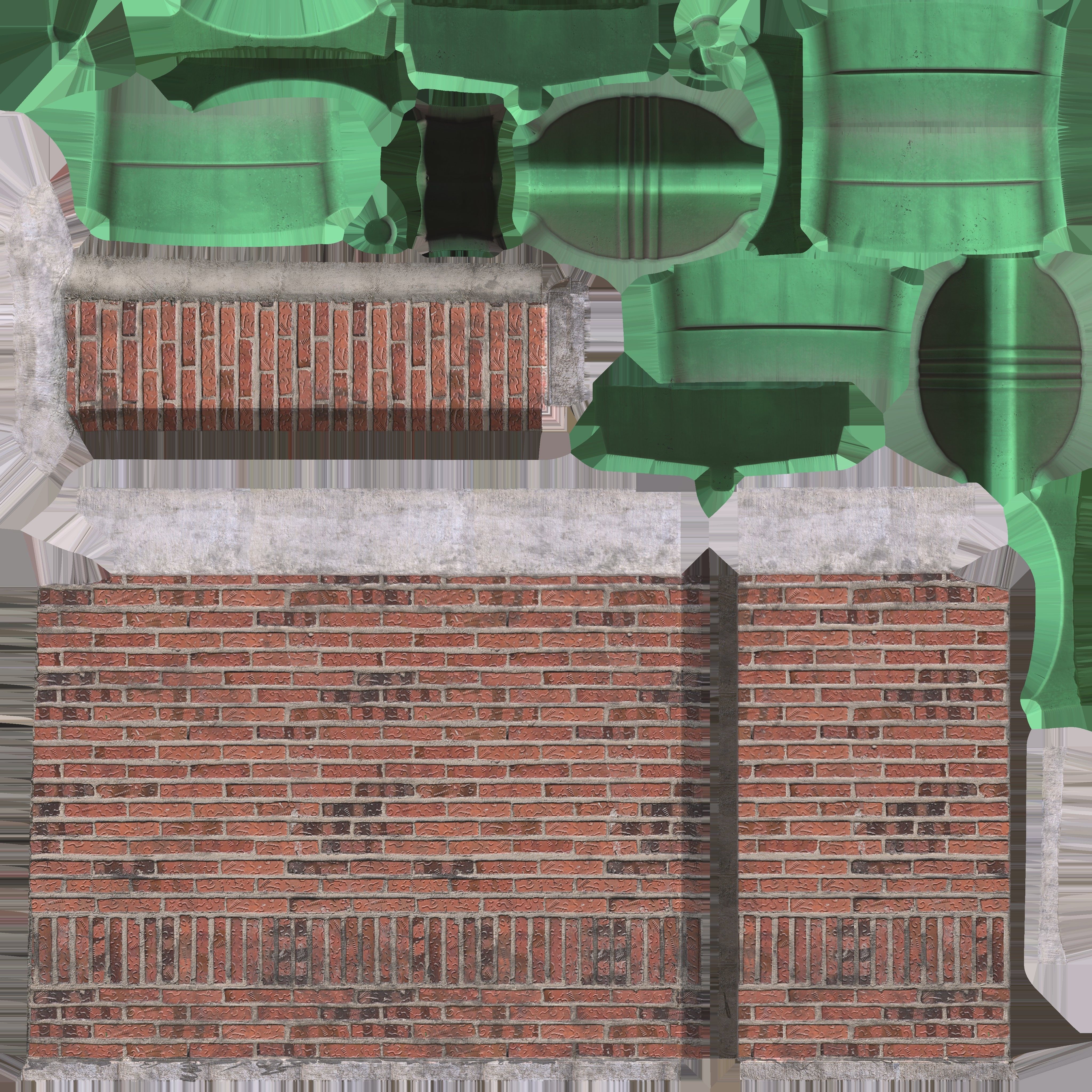 Game Ready Brick Wall 2 Low-poly 3D model_14