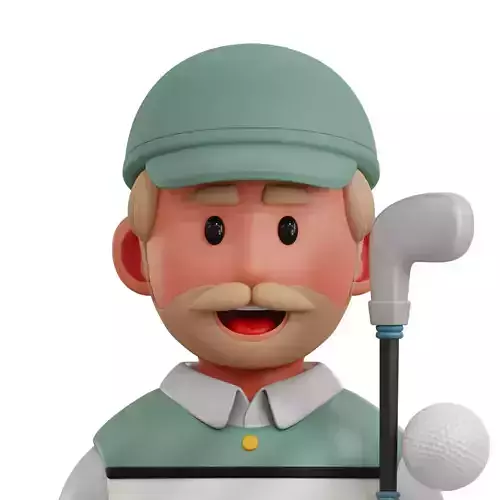 Golf Player Avatar 3D Icon