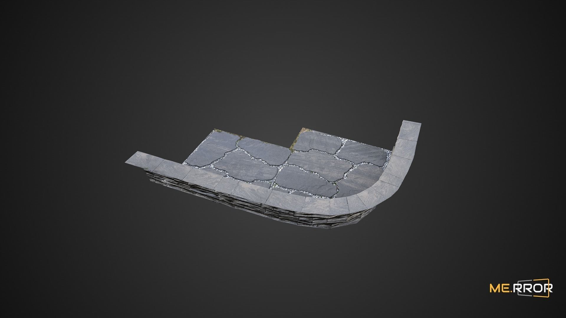 Game Ready Stone Wall and Floor Low-poly 3D model_3