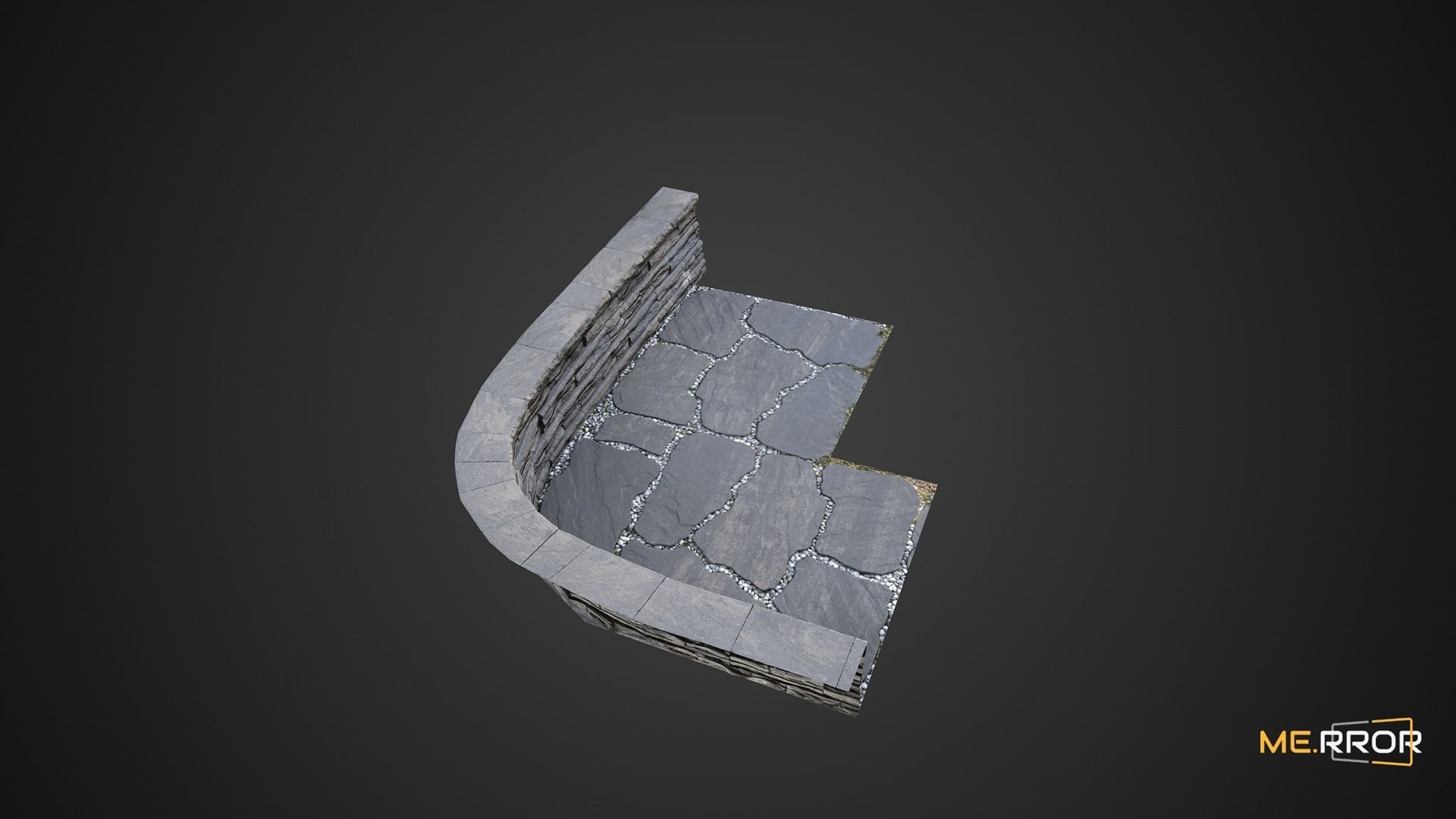 Game Ready Stone Wall and Floor Low-poly 3D model_6
