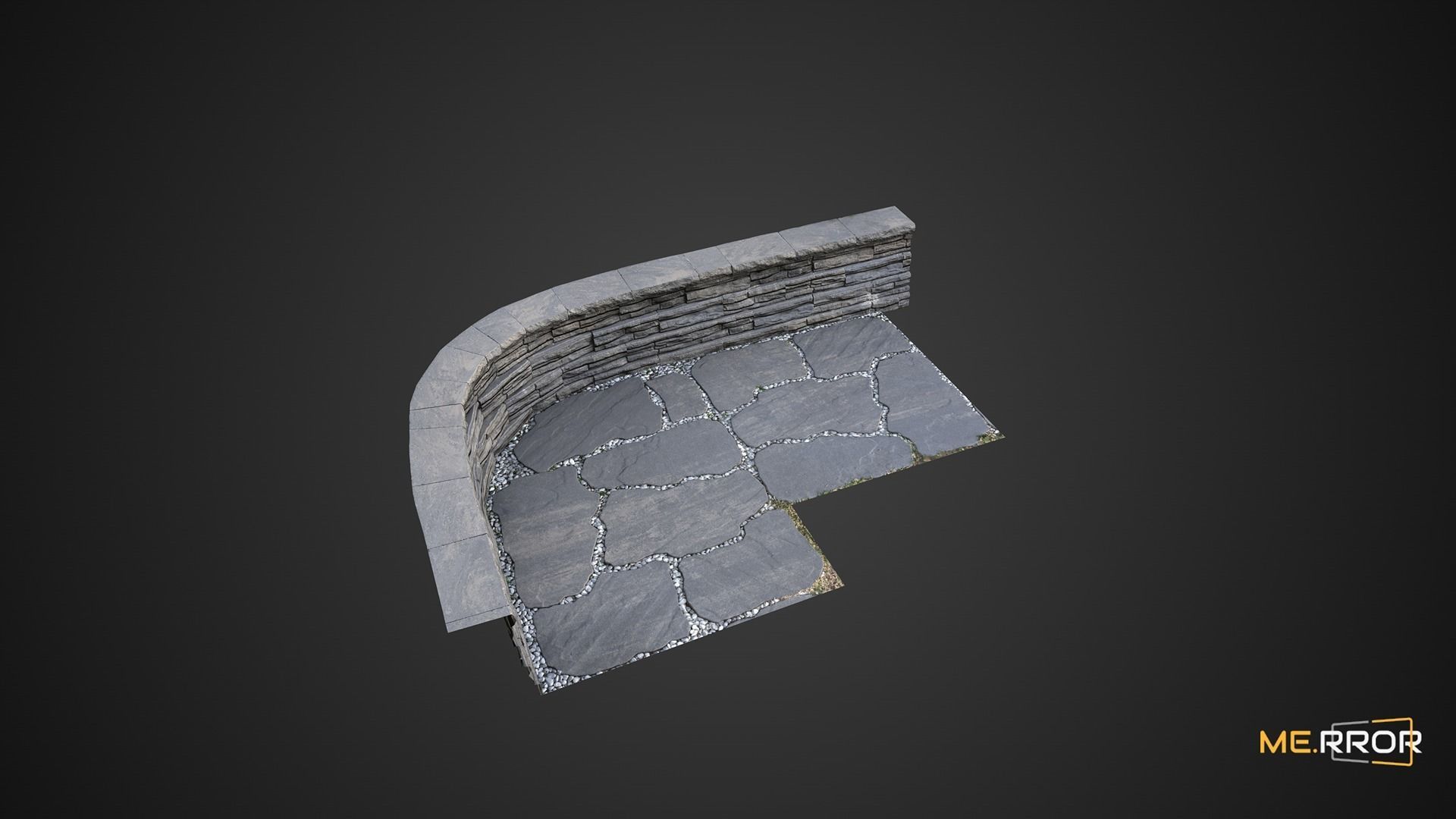 Game Ready Stone Wall and Floor Low-poly 3D model_2