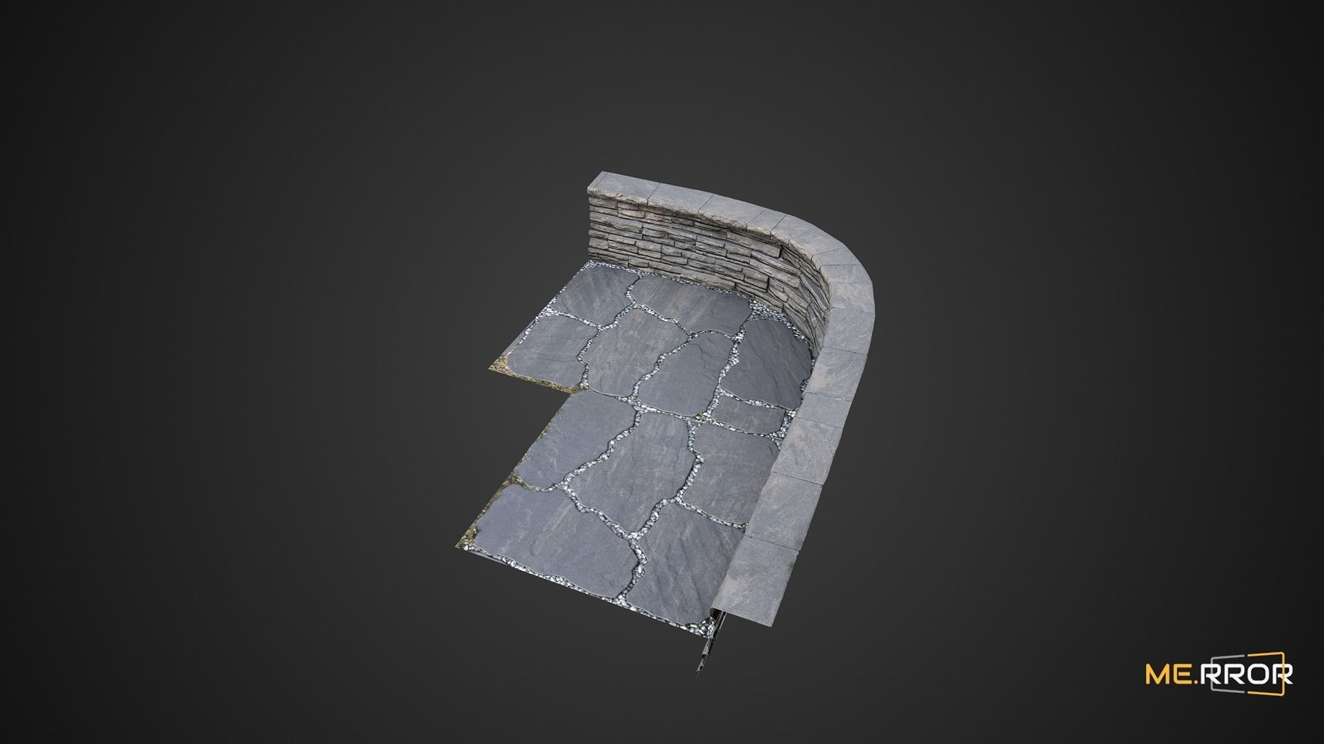 Game Ready Stone Wall and Floor Low-poly 3D model_1