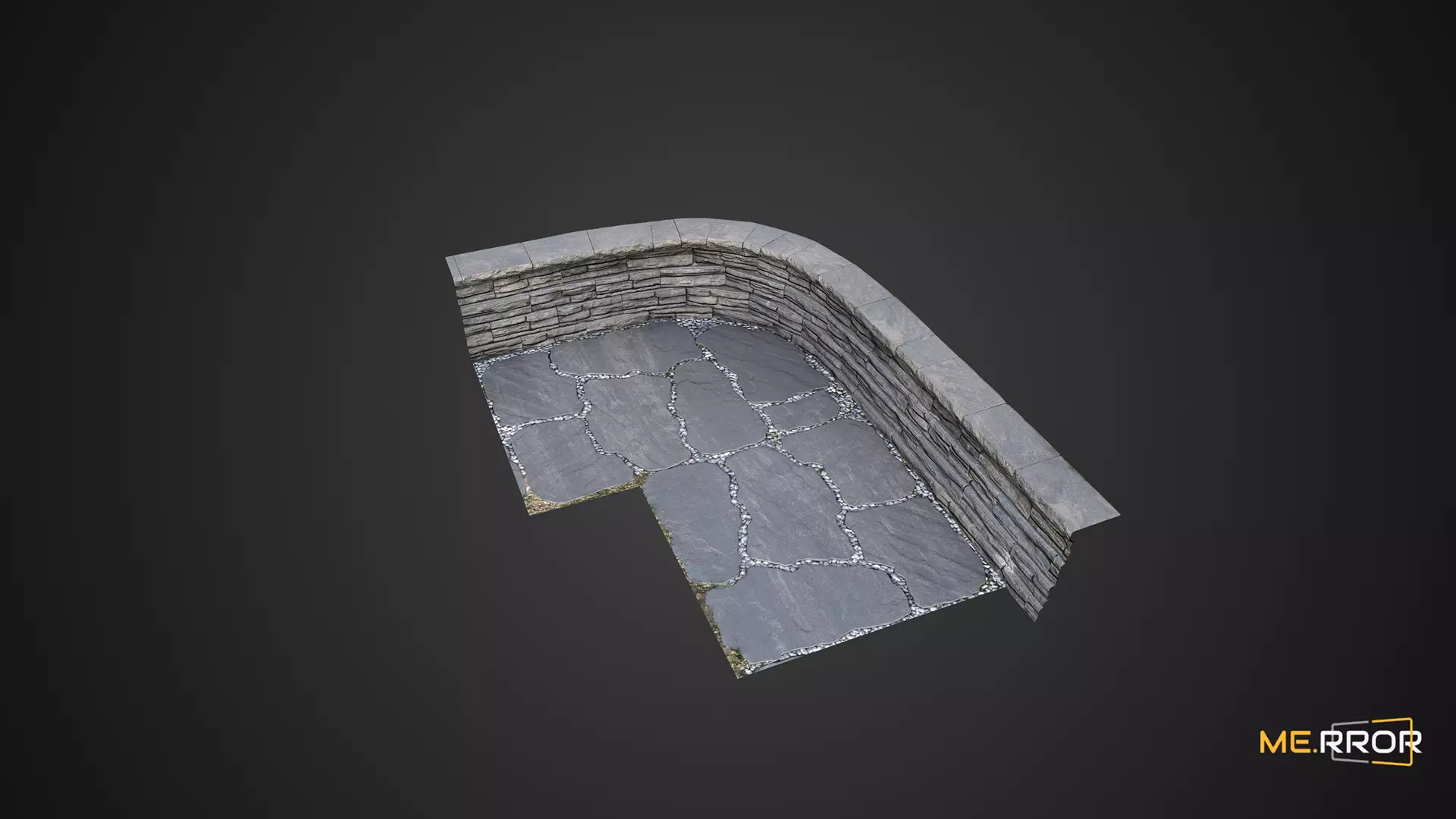 Game Ready Stone Wall and Floor Low-poly 3D model_0