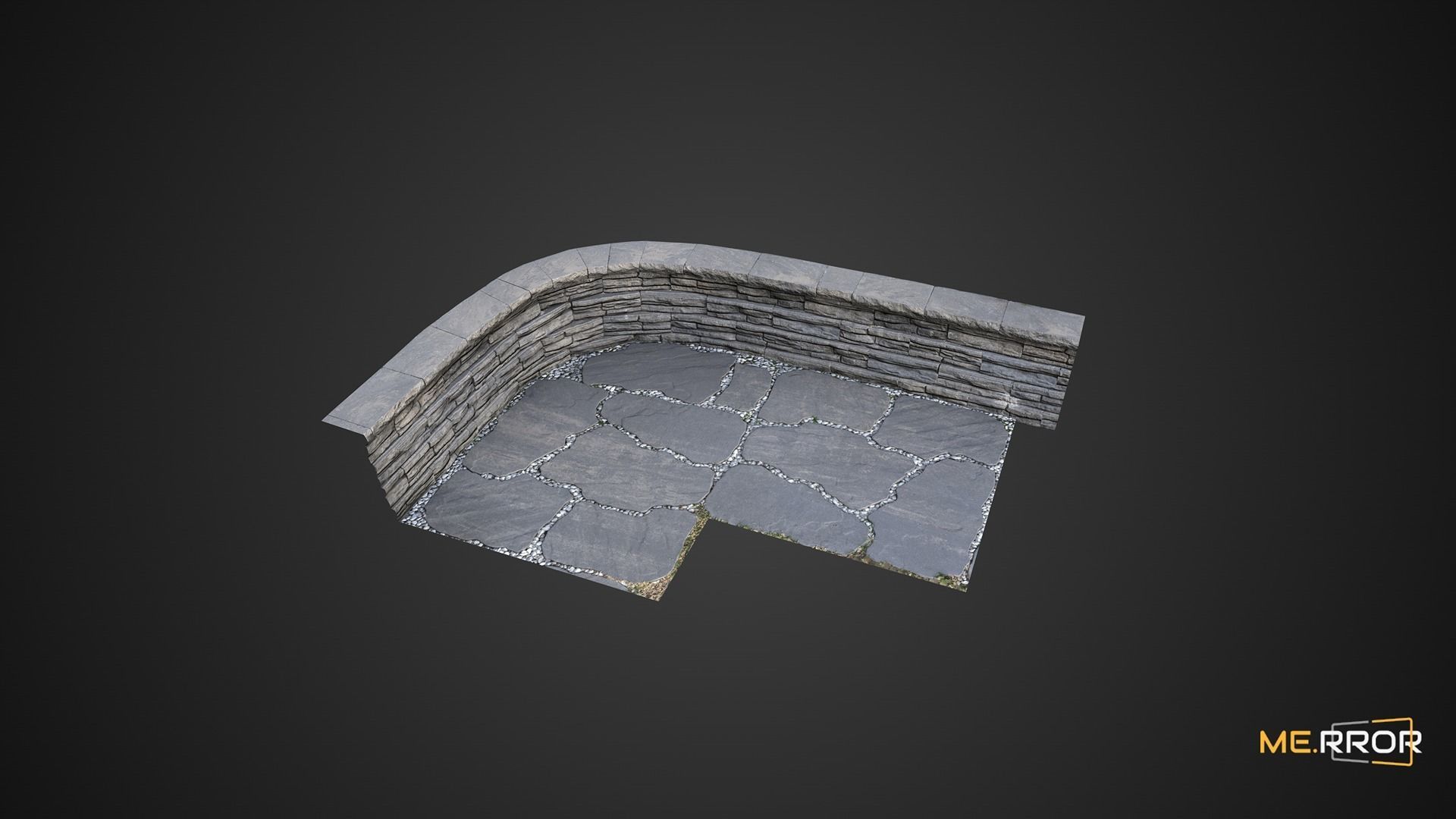 Game Ready Stone Wall and Floor Low-poly 3D model_5