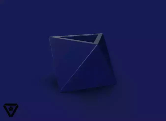 24 Facet - 3 Sides Geometric Plant Pot V1 Ain