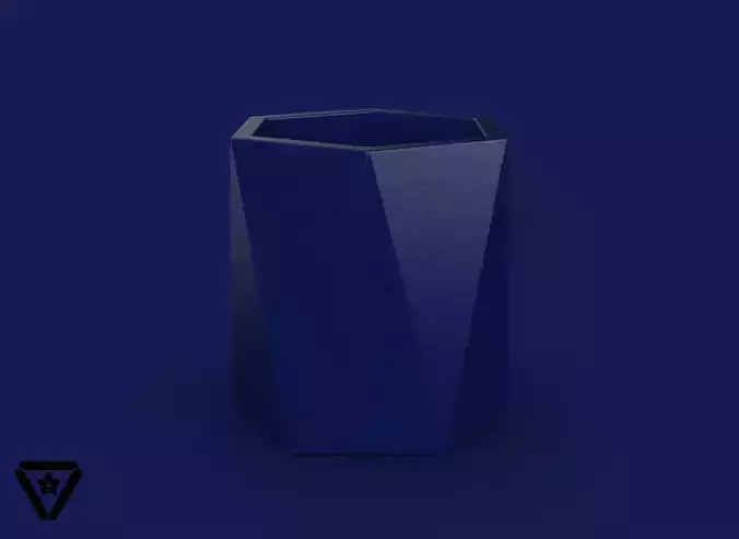 27 Facet  6 Sides Geometric Planter Pot  V1  Rika 