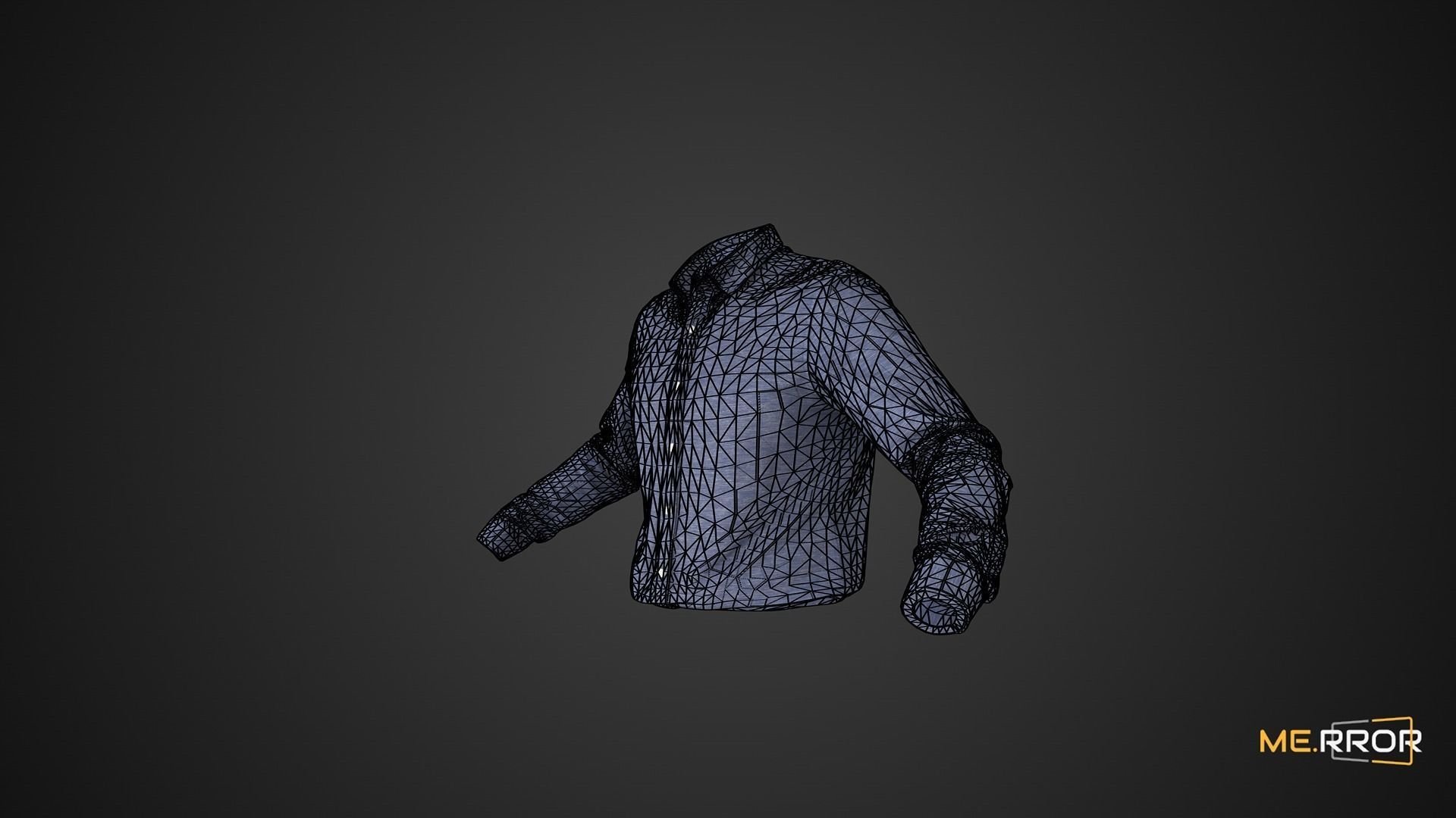 Game Ready Blue Shirts Low-poly 3D model_7