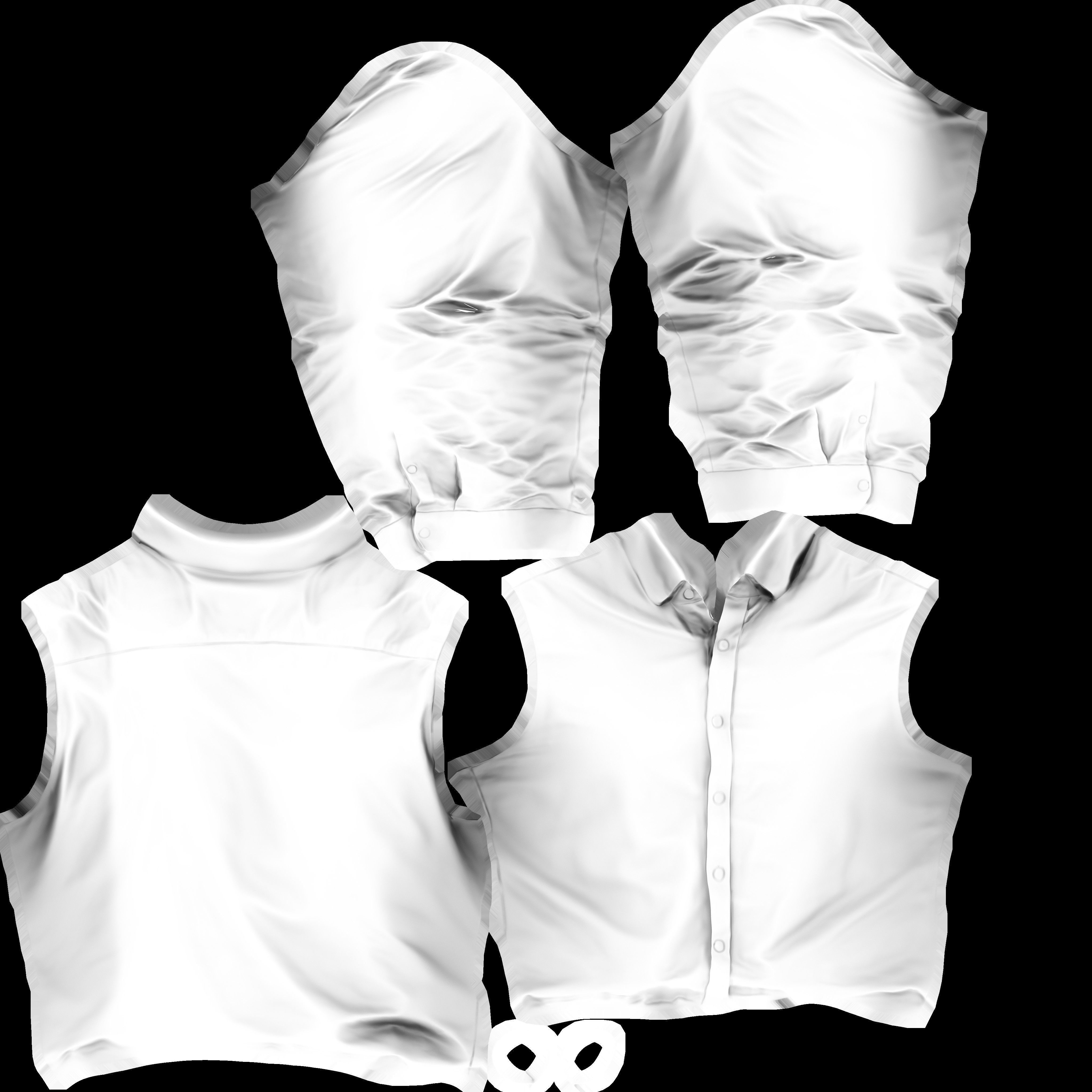 Game Ready Blue Shirts Low-poly 3D model_15