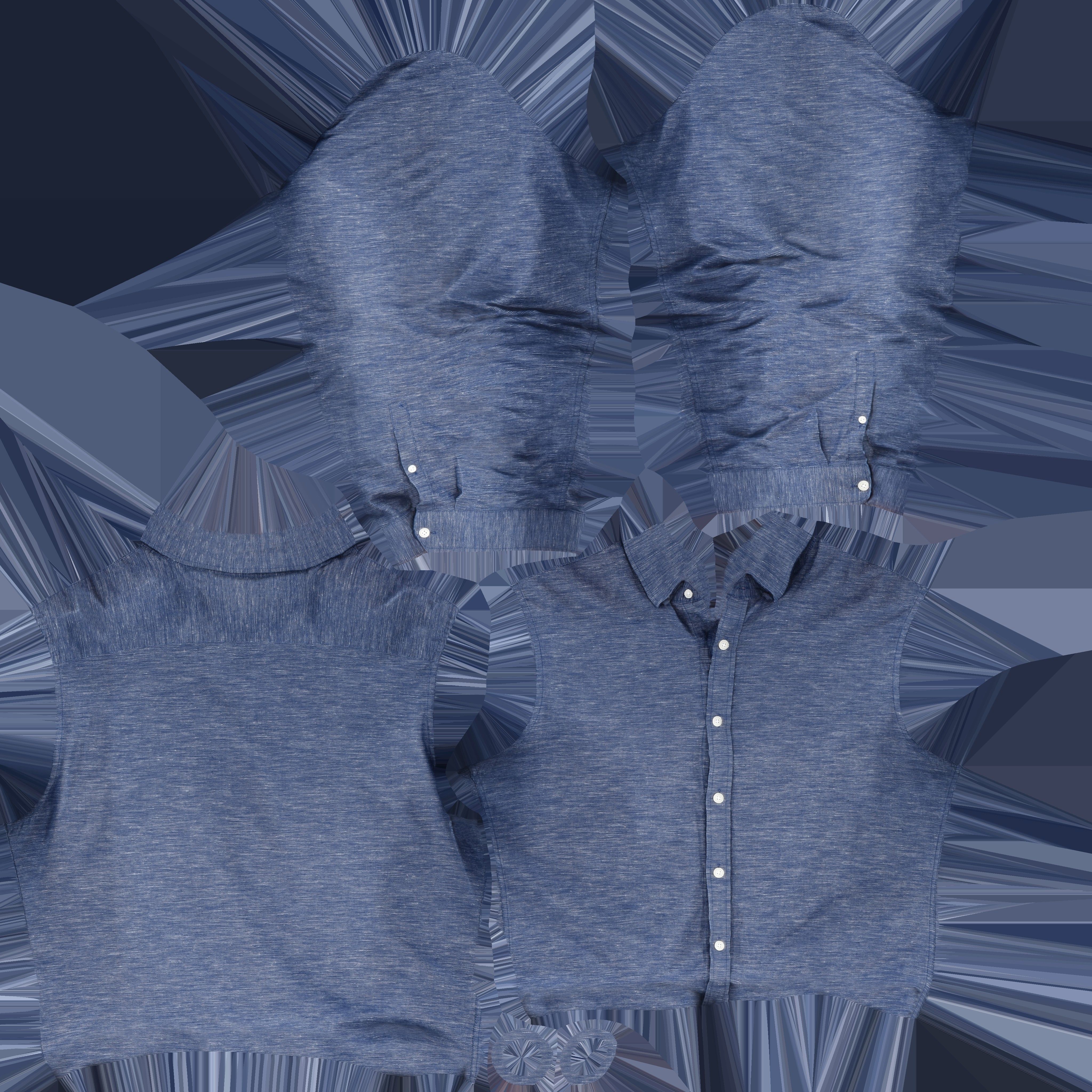 Game Ready Blue Shirts Low-poly 3D model_14