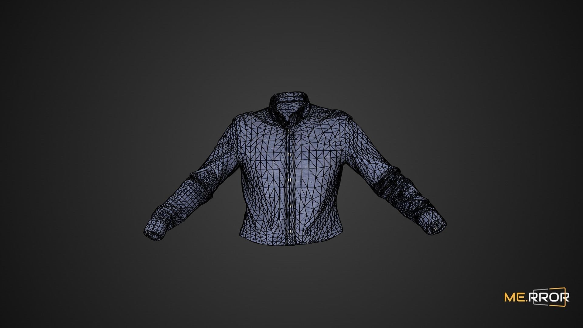 Game Ready Blue Shirts Low-poly 3D model_5